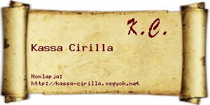Kassa Cirilla névjegykártya